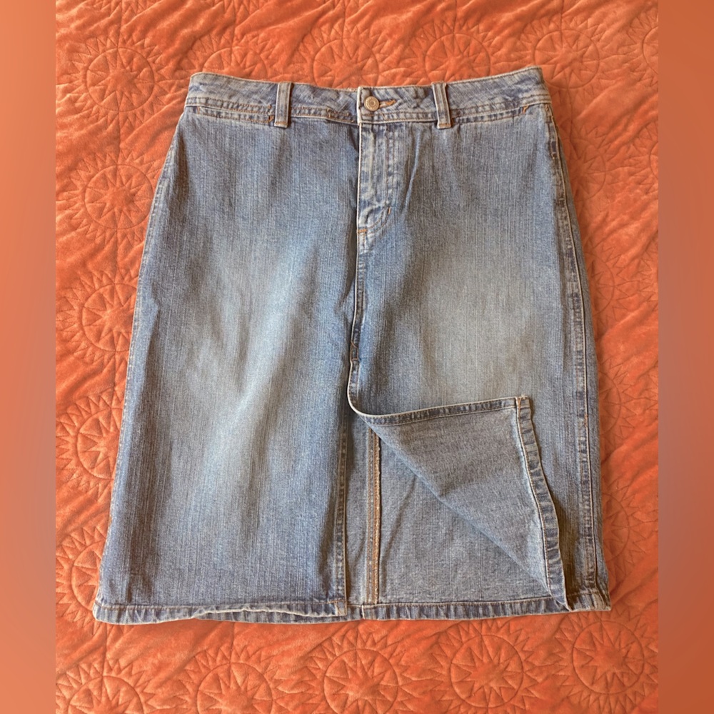 Old Nav Blue Jeans Midi Skirt